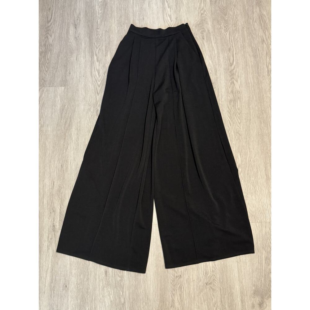 ABS Allen Schwartz Black Wide Leg Pleated Pants Size 0